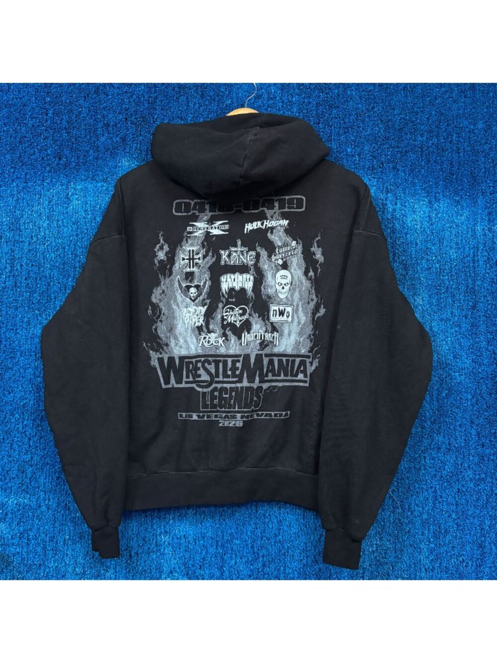 WWE x XO Wrestlemania Legends Vegas Baggy Zip-Up Hoodie S